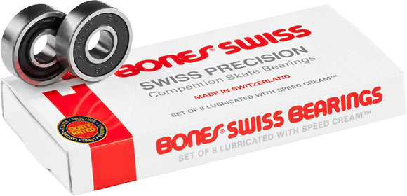 Bones® SWISS Skateboard Bearings 8 PACK